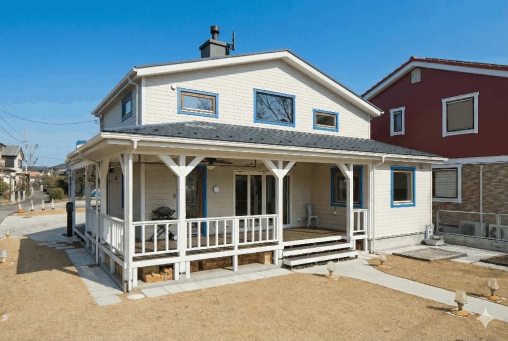 カリフォルニアスタイルのラップサイディングの家