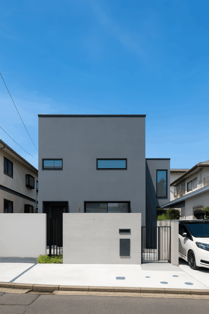 鉄骨階段×全面タイル床×キッチンハウス×モノトーンの暮らし