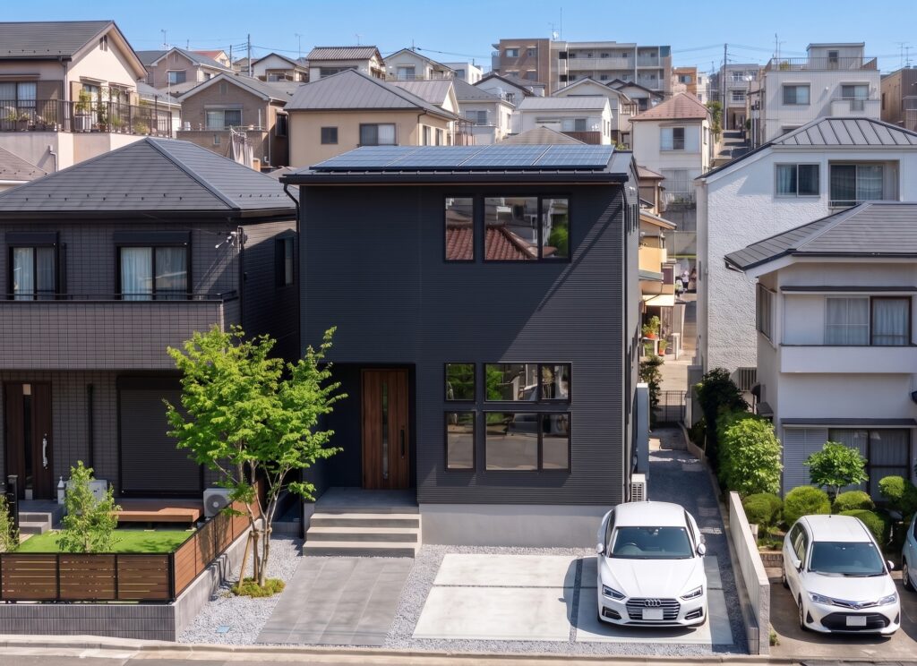 片流れ屋根×ブラック